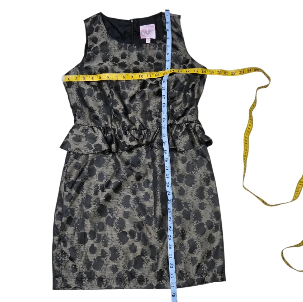 Romeo & Juliet Couture Metallic Jacquard Peplum Dress M